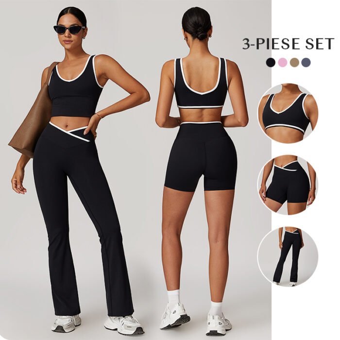 Women Sportswear Women Hollow Custom fitness Seamless Active Wear Custom logo V-shaped waist gym fitness set - Image 5