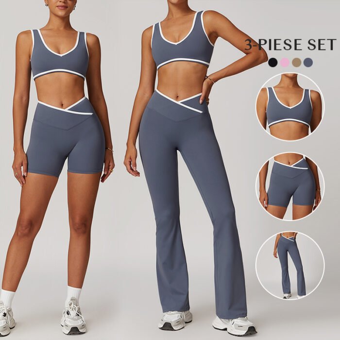 Women Sportswear Women Hollow Custom fitness Seamless Active Wear Custom logo V-shaped waist gym fitness set